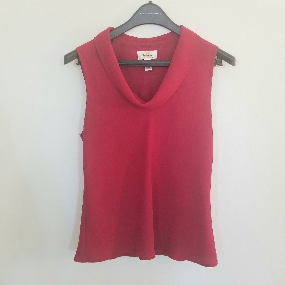 Talbots red blouse and skirt set.